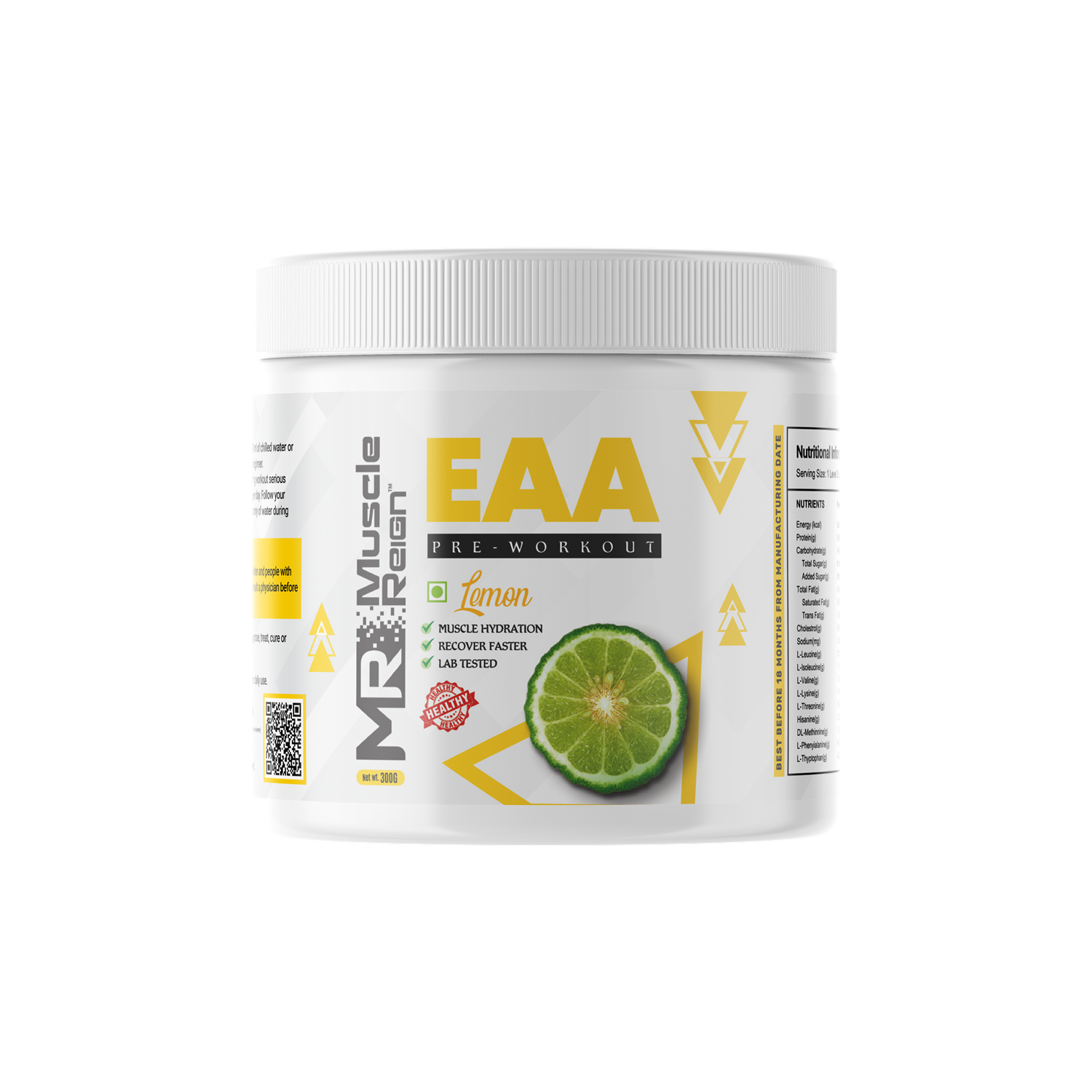 Muscle Reign Pre and Post Workout EAA Powder with Lime Flavor for Enhanced Recovery